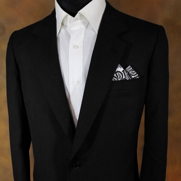 New - Black Floral Pre-Folded Pocket Square Handkerchief Insert - Picture 5 of 7